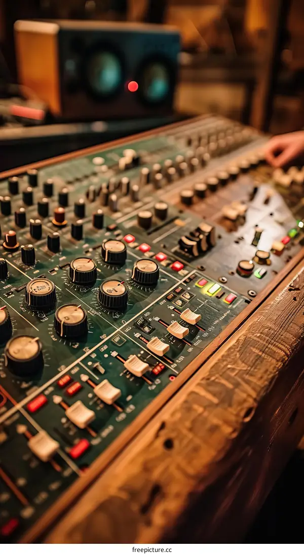 Professional Sound Mixer with Numerous Buttons and Knobs