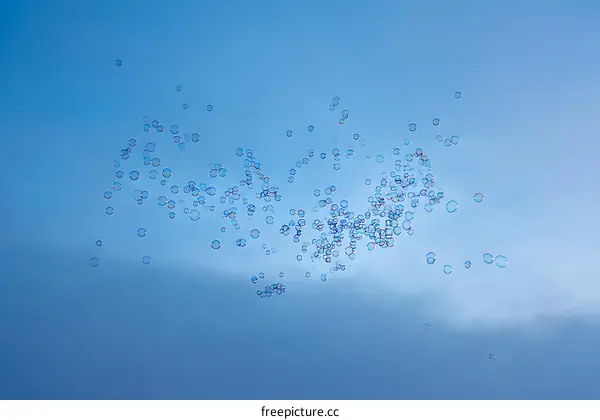 Floating Soap Bubbles in the Sky