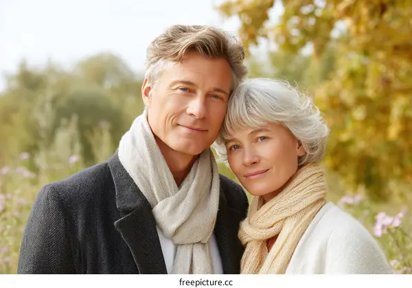 Couple Portrait in Autumn Park