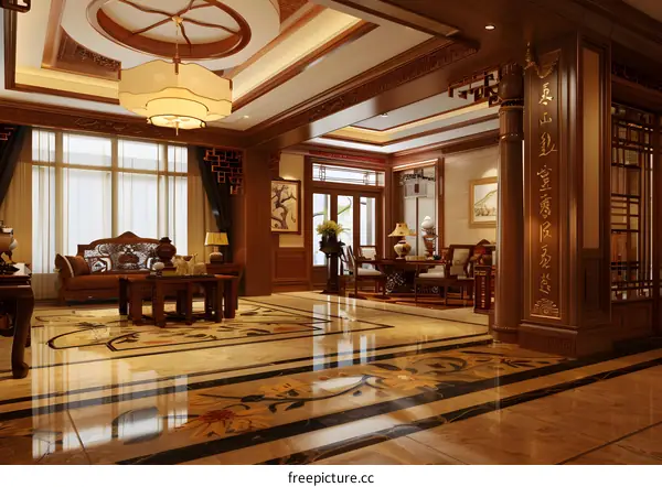 Traditional Chinese Style Living Room Interior Design