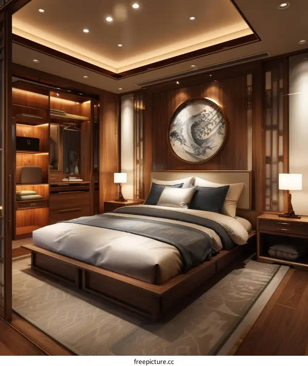 Elegant Wooden Bedroom Interior Design