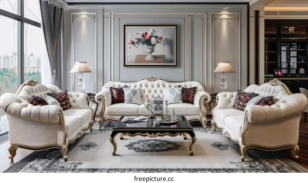 Exquisite European-style Living Room Furniture for Luxurious Interiors