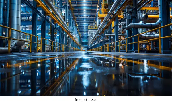 Pipes and Walkways in an Industrial Setting