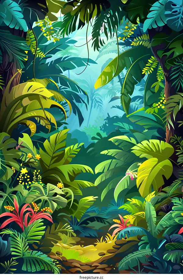 Tropical Rainforest Background Illustration