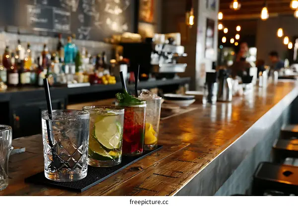 Colorful Cocktails at a Trendy Bar