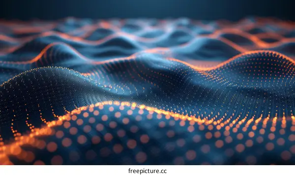 Blue and orange abstract flowing wave background