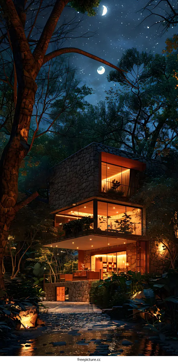 Jungle Retreat Nighttime Serenity