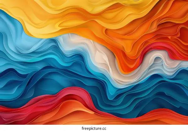 Abstract Colorful Layered Waves