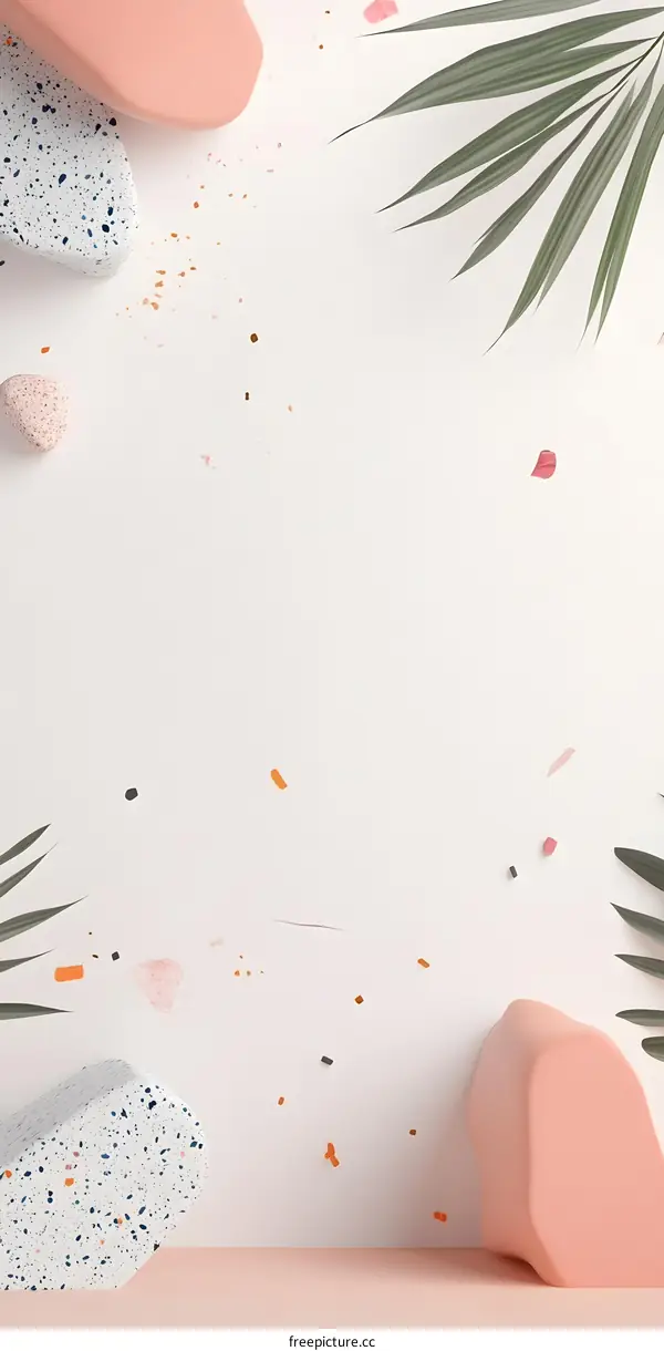 Abstract Background With Pink and Green Shapes