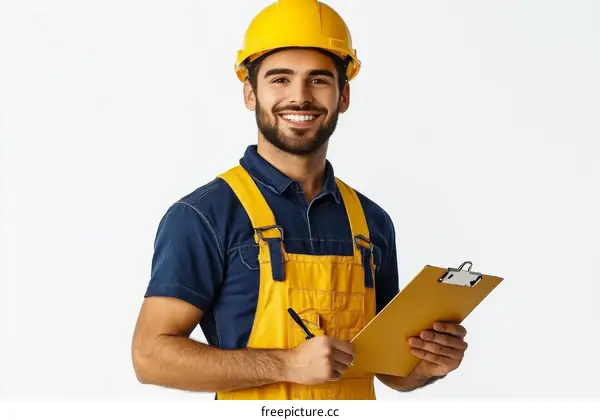 Construction Worker Wearing Safety Equipment