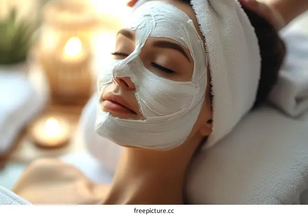 woman having a facial at a spa