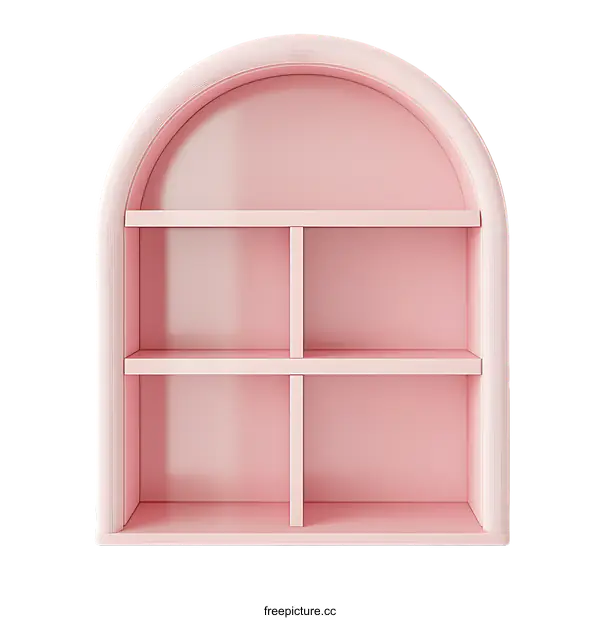 [Transparent Background PNG]Pink Arch Shaped Display Shelving Unit