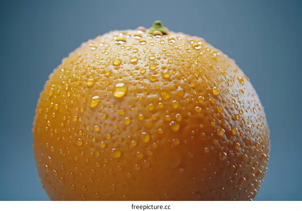 Close-up image of a wet orange