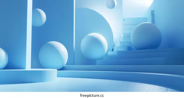 Blue abstract background with geometric shapes