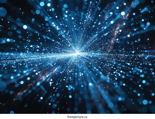 Blue and white glowing particle background