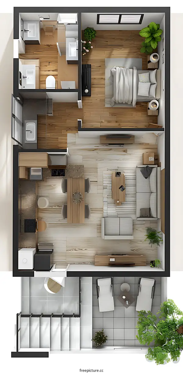 A simple and warm small apartment house type