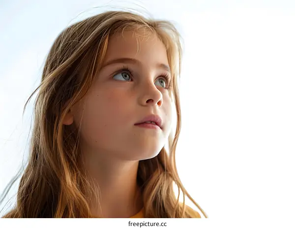 Young Girl Looking Up With Hope