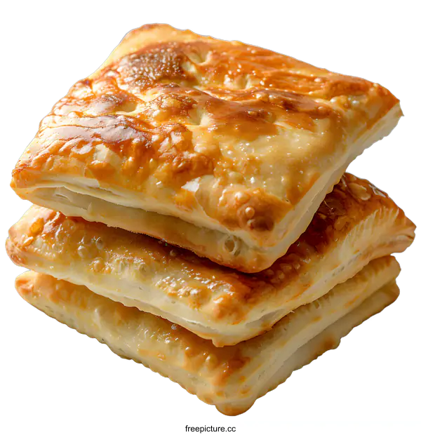 [Transparent Background PNG]Three square puff pastries