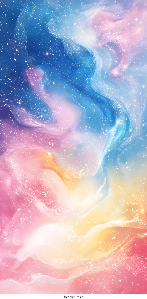 Abstract Colorful Swirling Galaxy Background