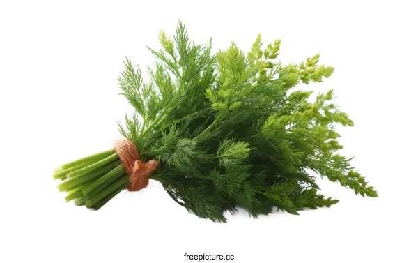 [Transparent Background PNG]Fresh Bunch of Dill Herb Closeup