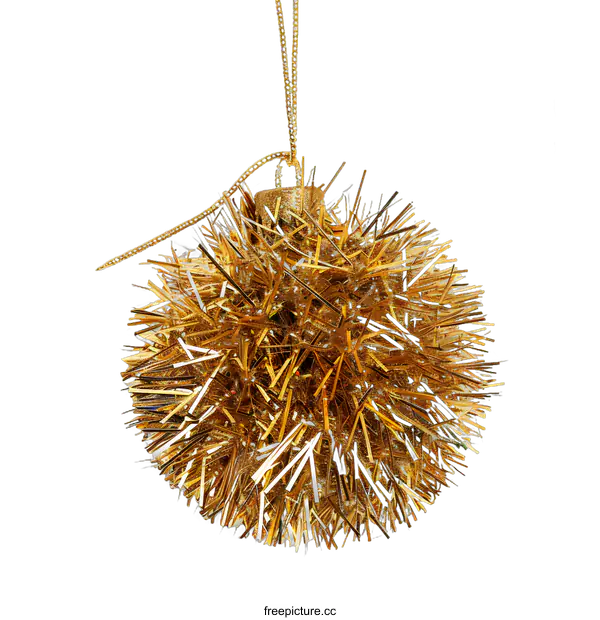 [Transparent Background PNG]Shiny Gold Christmas Ornament
