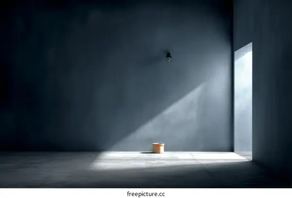 Empty Room with Sunlight and Concrete Floor