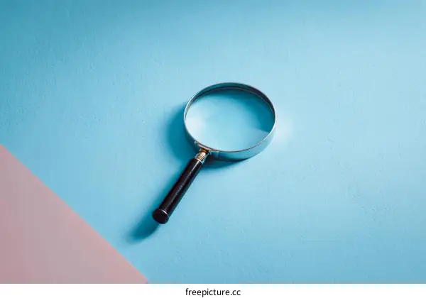 Magnifying Glass on Two-Tone Background