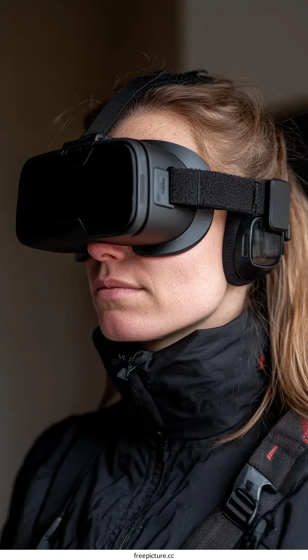 Woman Wearing Virtual Reality Headset