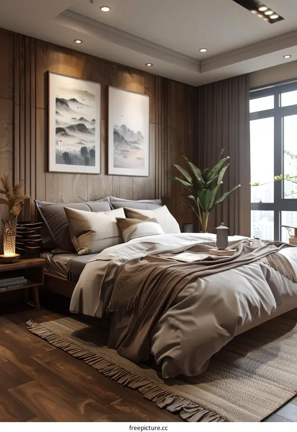 Modern Beige Bedroom Interior Design