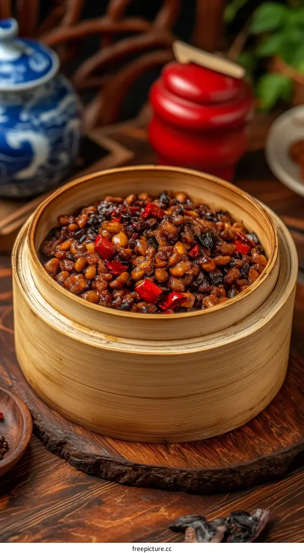 Delicious Chinese Spicy Food in Bamboo Steamer