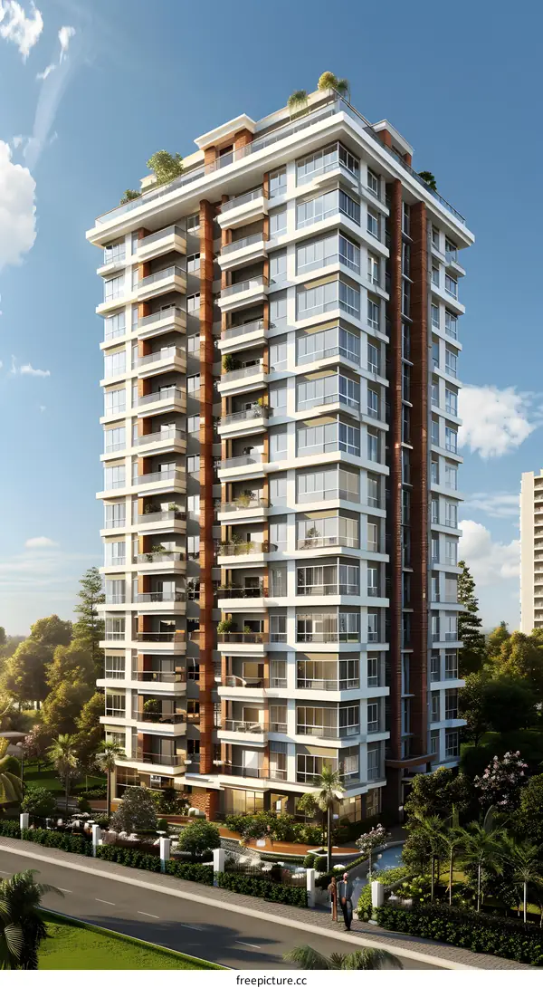 A residential building with a modern design