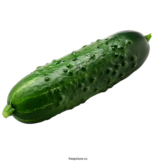 [Transparent Background PNG]Single Green Cucumber on White Background