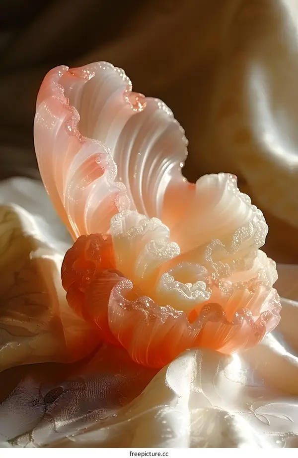 Orange and White Glass Art