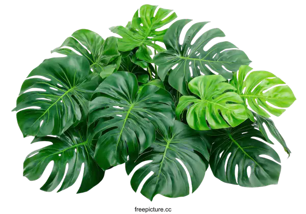[Transparent Background PNG]Beautiful Monstera Leaf Arrangement Isolated on White Background