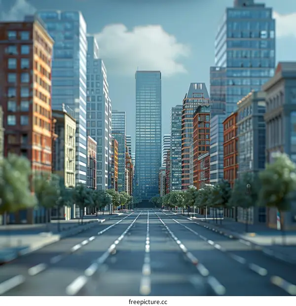 Modern City Street Scene Illustration