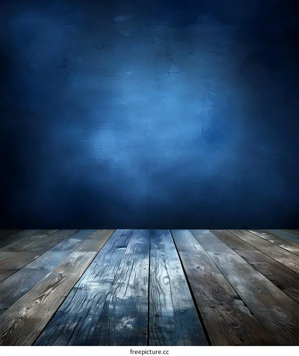 Blue Wall With Wooden Floor Background