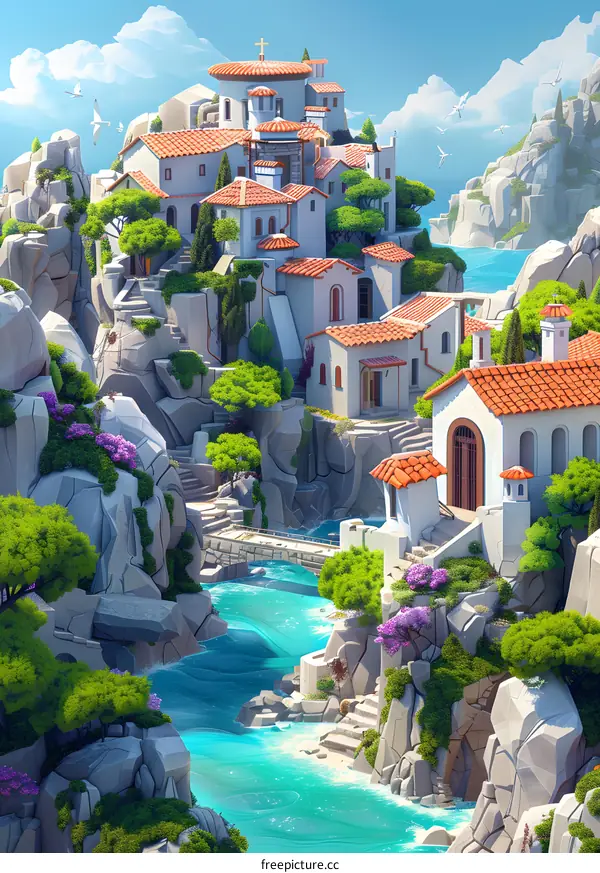 Mediterranean Village by the Sea