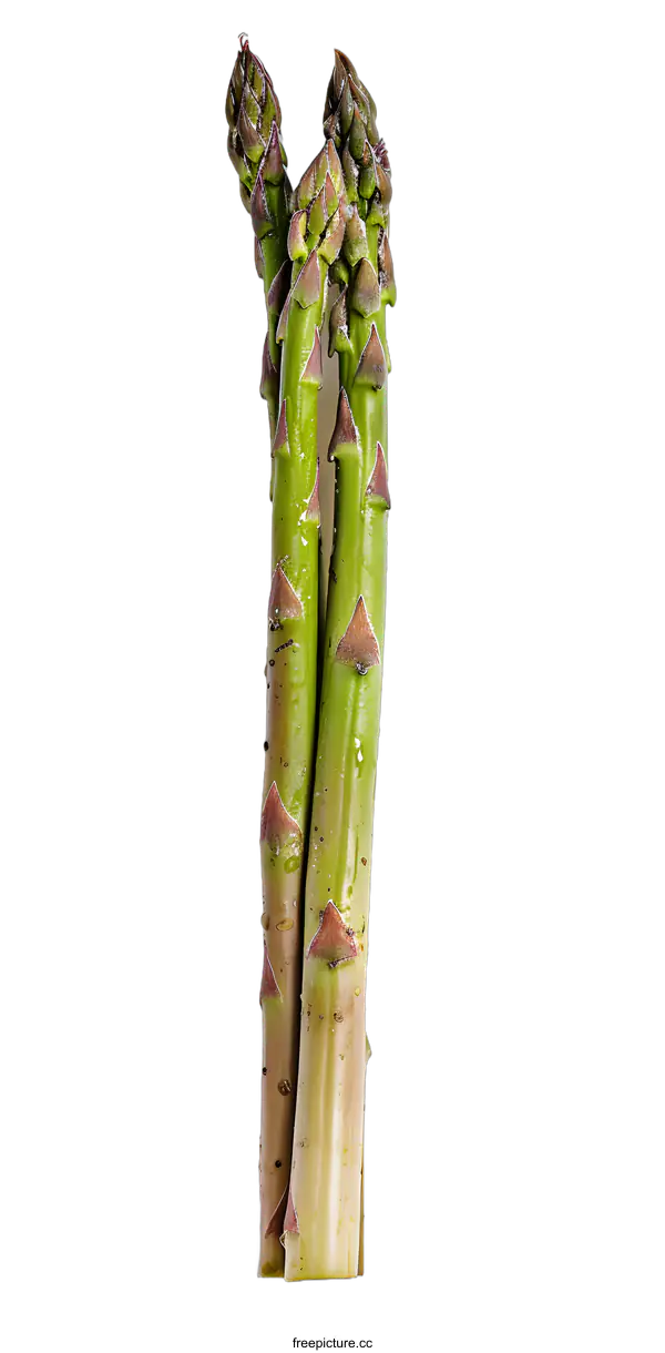 [Transparent Background PNG]Fresh Green Asparagus Spears Isolated On White Background