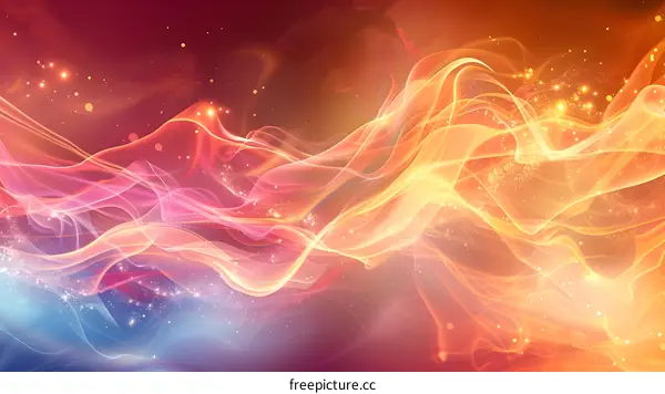 Abstract Wavy Orange And Blue Background