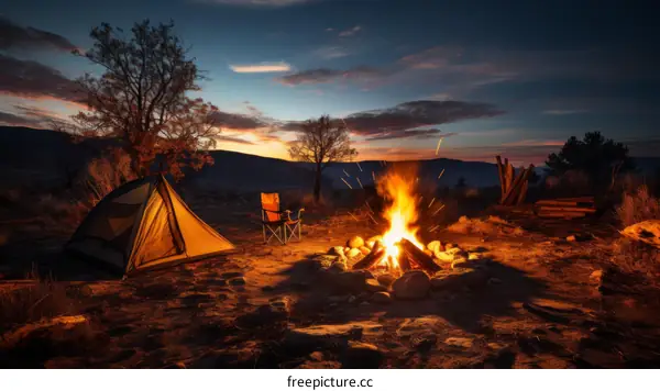 Camping under the stars in the desert