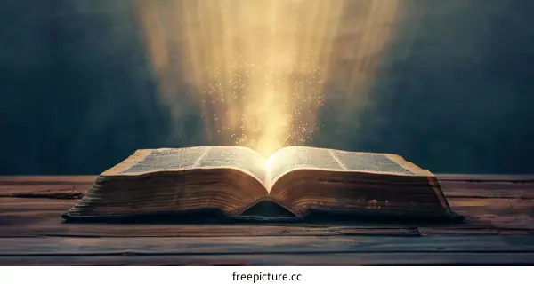 Rays of Light Illuminating an Open Book