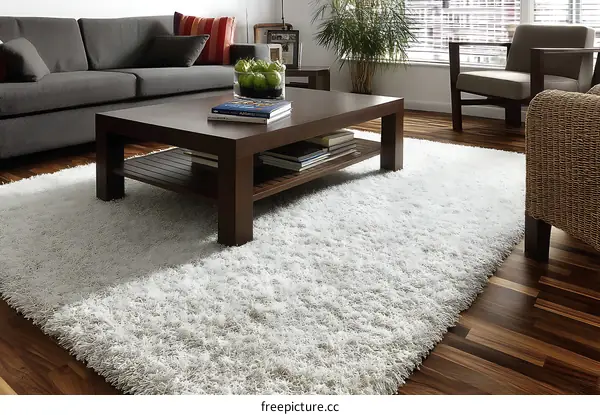 Modern Living Room Area Rug with Coffee Table