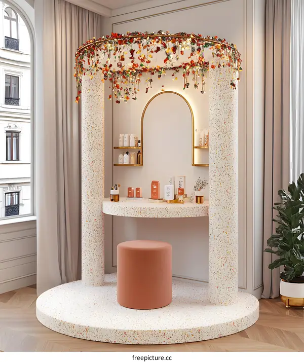 Modern Interior Design With Circular Vanity Counter