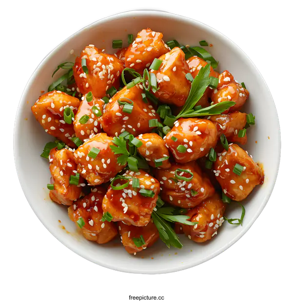 [Transparent Background PNG]bowl of orange chicken