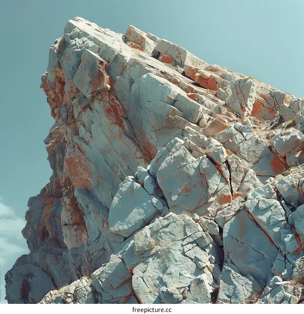 A towering rock formation juts into the sky