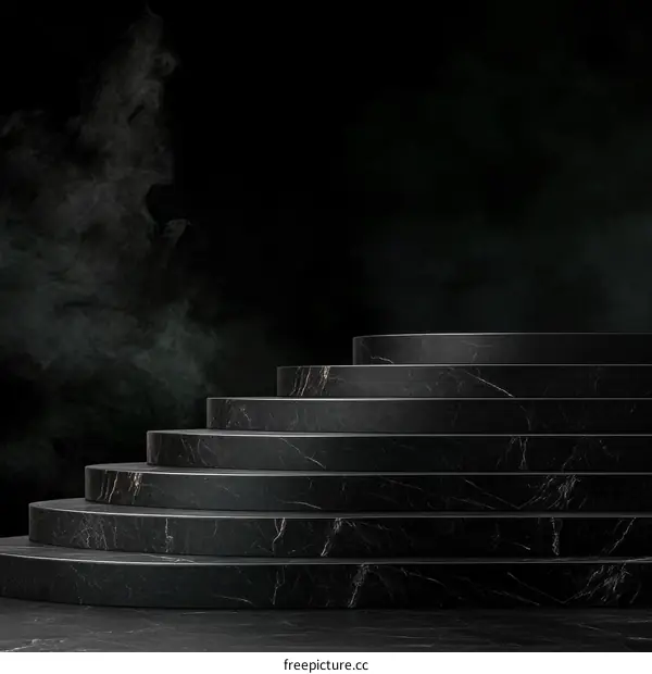 Dark Marble Steps Display Platform