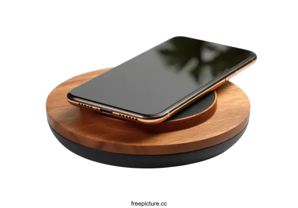 [Transparent Background PNG]Wireless Charging Pad with Smartphone
