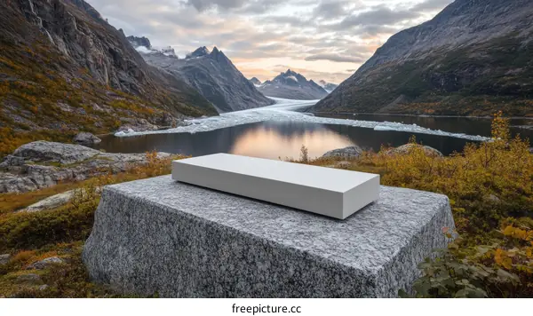 Modern Abstract Sculpture in Alpine Landscape