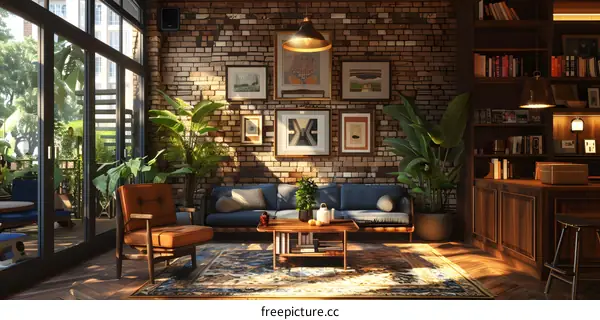 retro style living room interior design