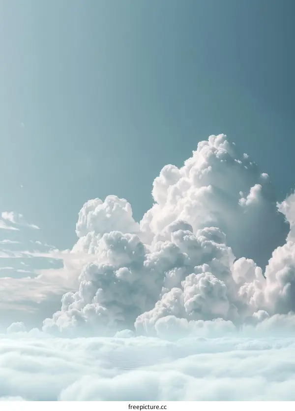 Stunning Fluffy Cloudscape in Pastel Hues